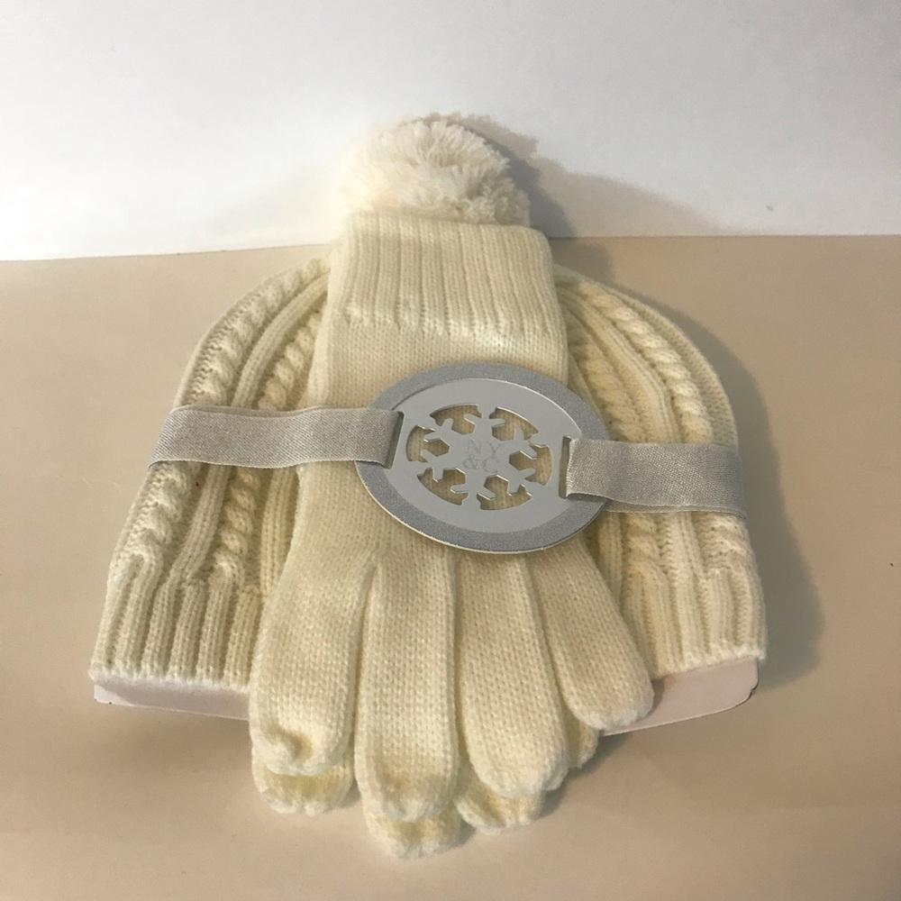 White Hat & Gloves Set NWT